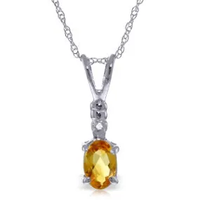 0.46 Carat 14K Solid White Gold Heart Is A Heart Citrine Diamond Necklace
