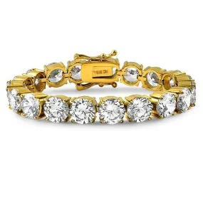 10MM CZ Gold 316L Bling Bling Tennis Bracelet