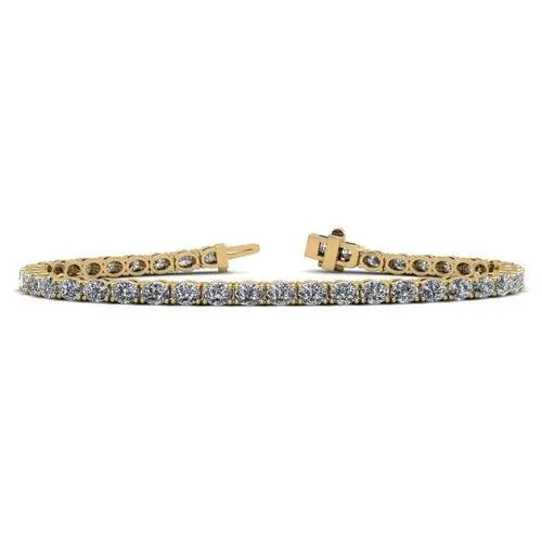 14K Gold East-West Oval Diamond Tennis Bracelet