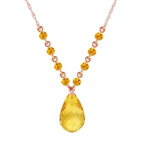 14K Solid Rose Gold Citrine Necklace Certified Series Classic