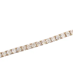 14K Yellow Gold Diamond Tennis Bracelet - 7.01ctw