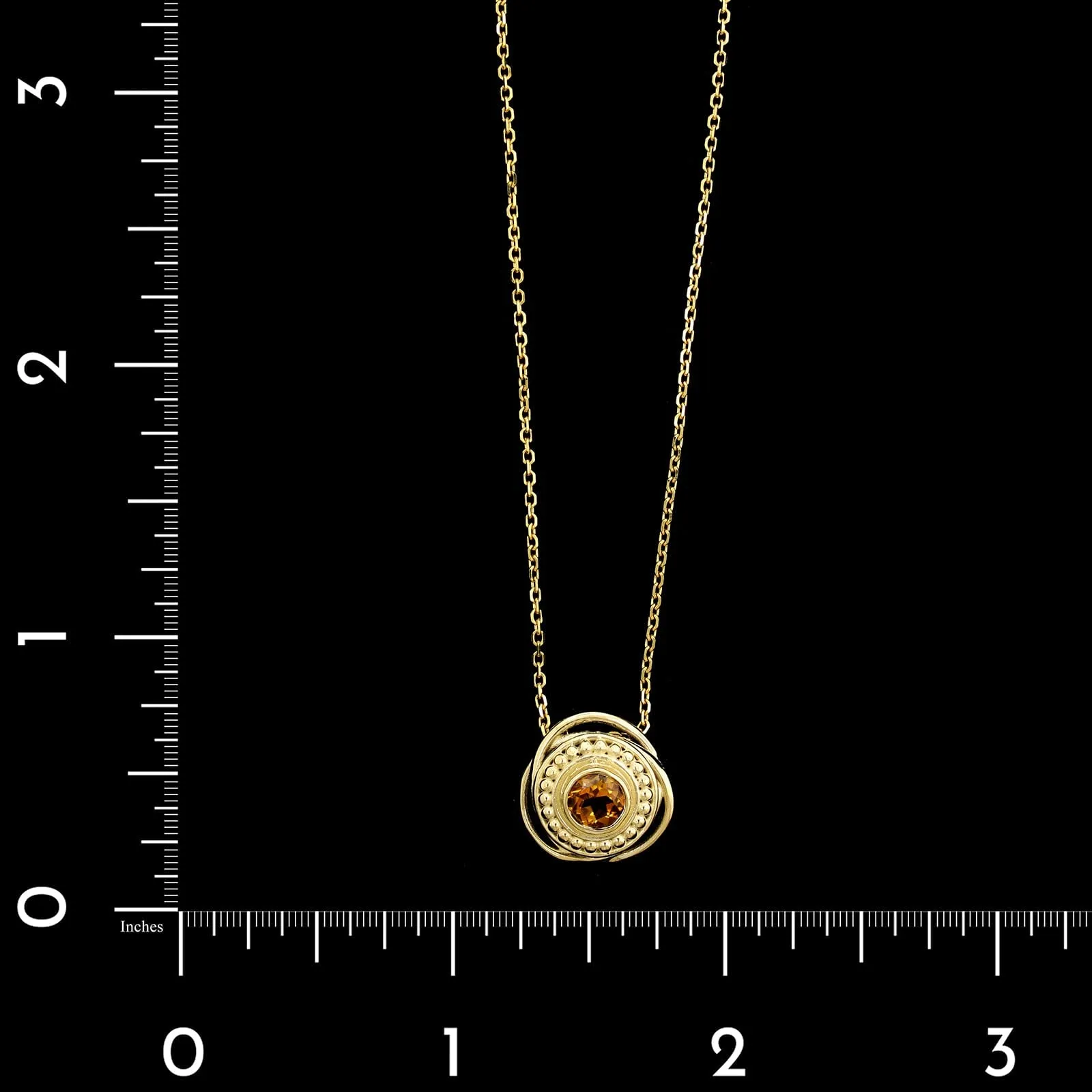 14K Yellow Gold Estate Citrine Pendant Necklace