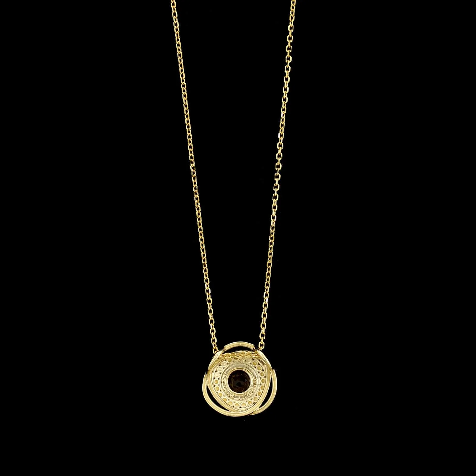 14K Yellow Gold Estate Citrine Pendant Necklace