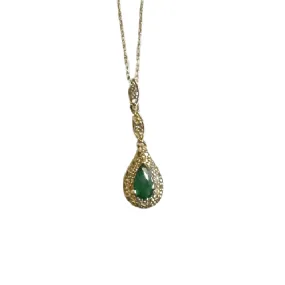 14KT Emerald & Diamond Necklace