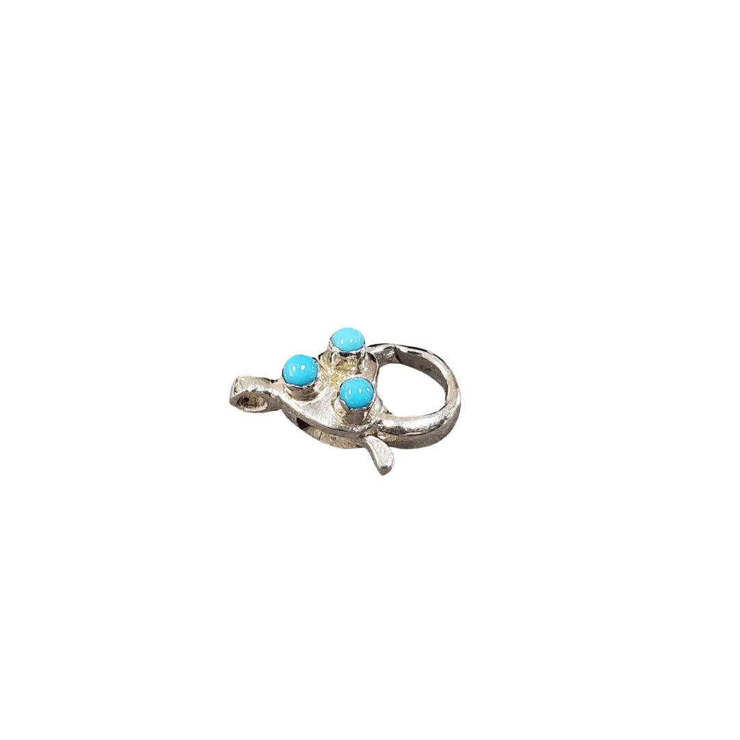 15 x 8 mm 925 Sterling Silver Turquoise Lobster Clasp
