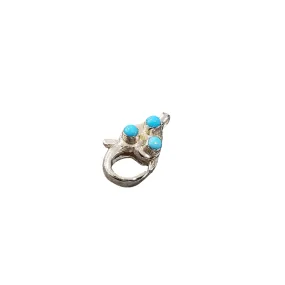 15 x 8 mm 925 Sterling Silver Turquoise Lobster Clasp