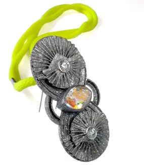 1989A Brooch/Pendant with Neon Cord by Meris Mosher