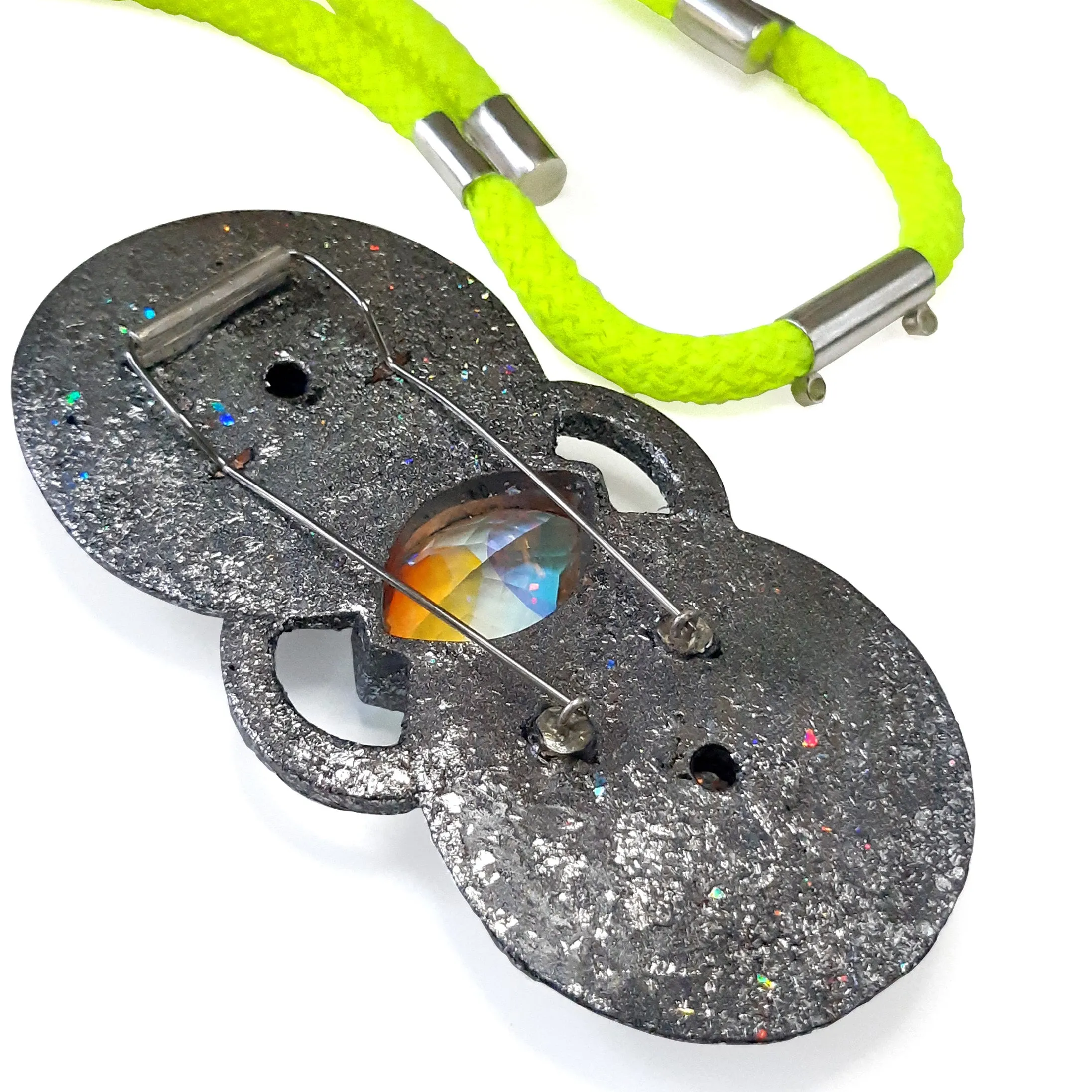 1989A Brooch/Pendant with Neon Cord by Meris Mosher