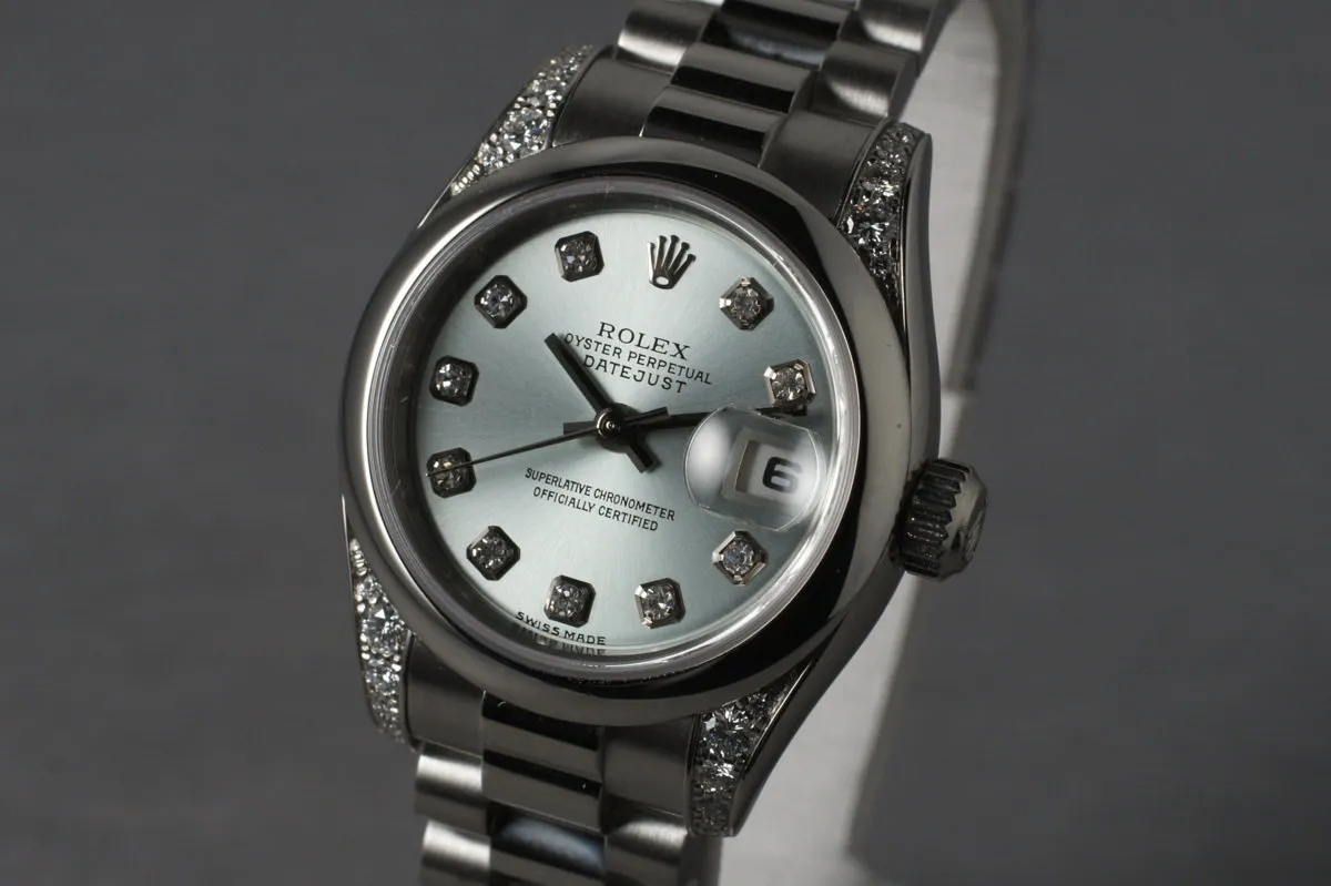 2001 Ladies Platinum Rolex Datejust 179296 with Factory Diamond Dial