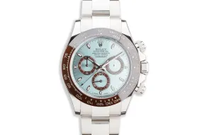2019 Rolex Platinum Daytona 116506 Glacier Blue Dial with Box and Card