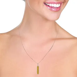 2.25 Carat 14K Solid White Gold Defiance Citrine Necklace