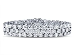 22.52ct tw Three Row Diamond Statement Bracelet