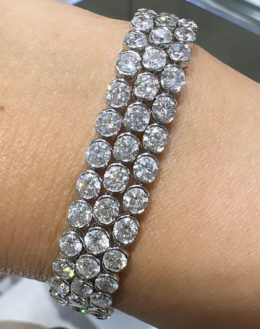 22.52ct tw Three Row Diamond Statement Bracelet