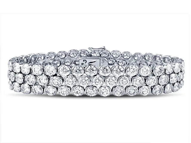 22.52ct tw Three Row Diamond Statement Bracelet