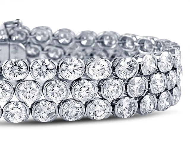 22.52ct tw Three Row Diamond Statement Bracelet
