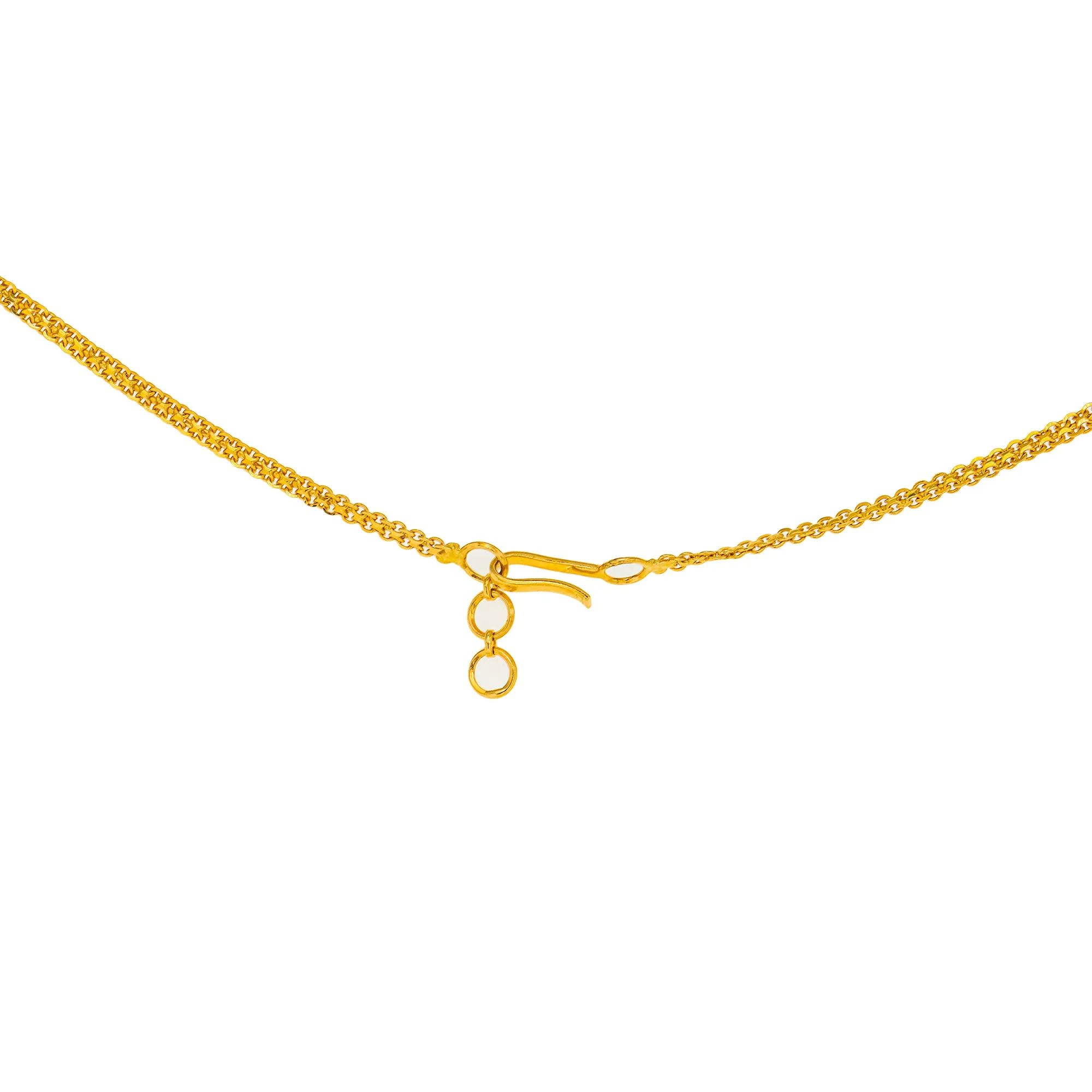 22K Yellow Gold 22 Inch Temple Necklace w/ Emerald, Ruby, CZ & Antique Accents (45.2gm)