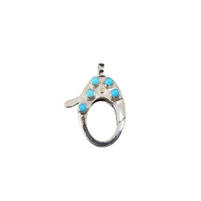23 x 15 mm 925 Sterling Silver Turquoise Lobster Clasp