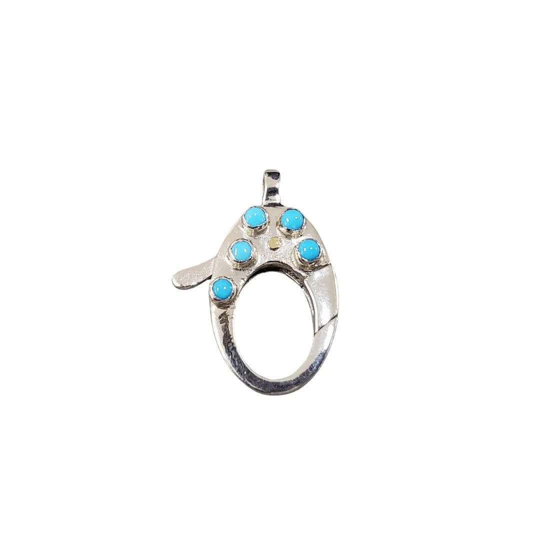 23 x 15 mm 925 Sterling Silver Turquoise Lobster Clasp