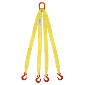 2"x8' (1 ply) Quad Leg Nylon Sling w/ Master Link & Sling Hook
