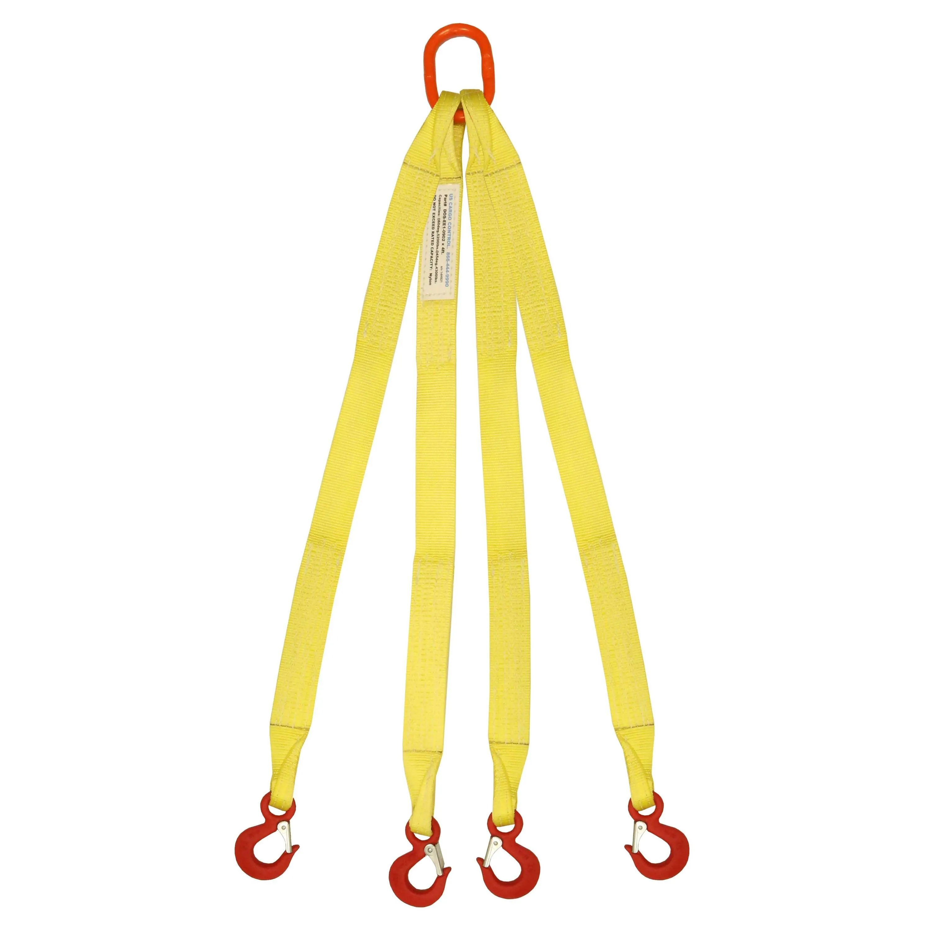 2"x8' (1 ply) Quad Leg Nylon Sling w/ Master Link & Sling Hook