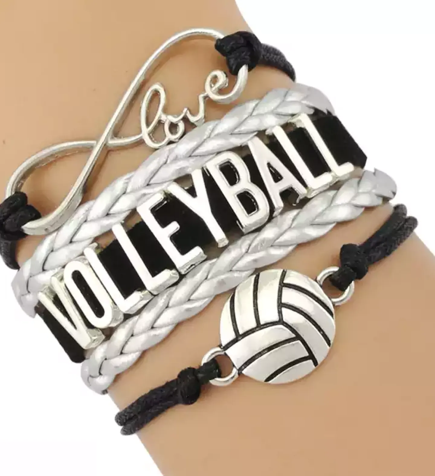 3-Charm Love Volleyball Wish Bracelet