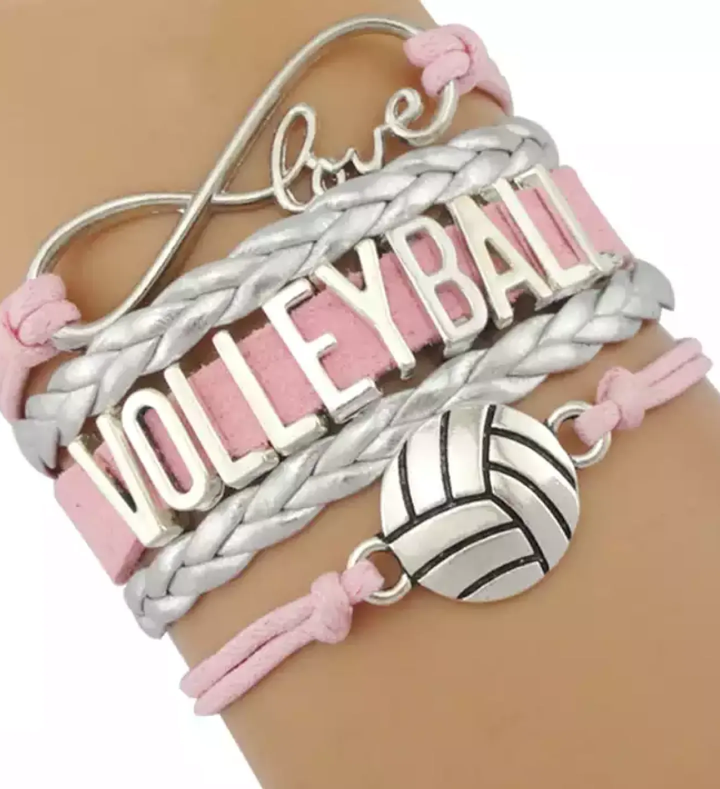 3-Charm Love Volleyball Wish Bracelet