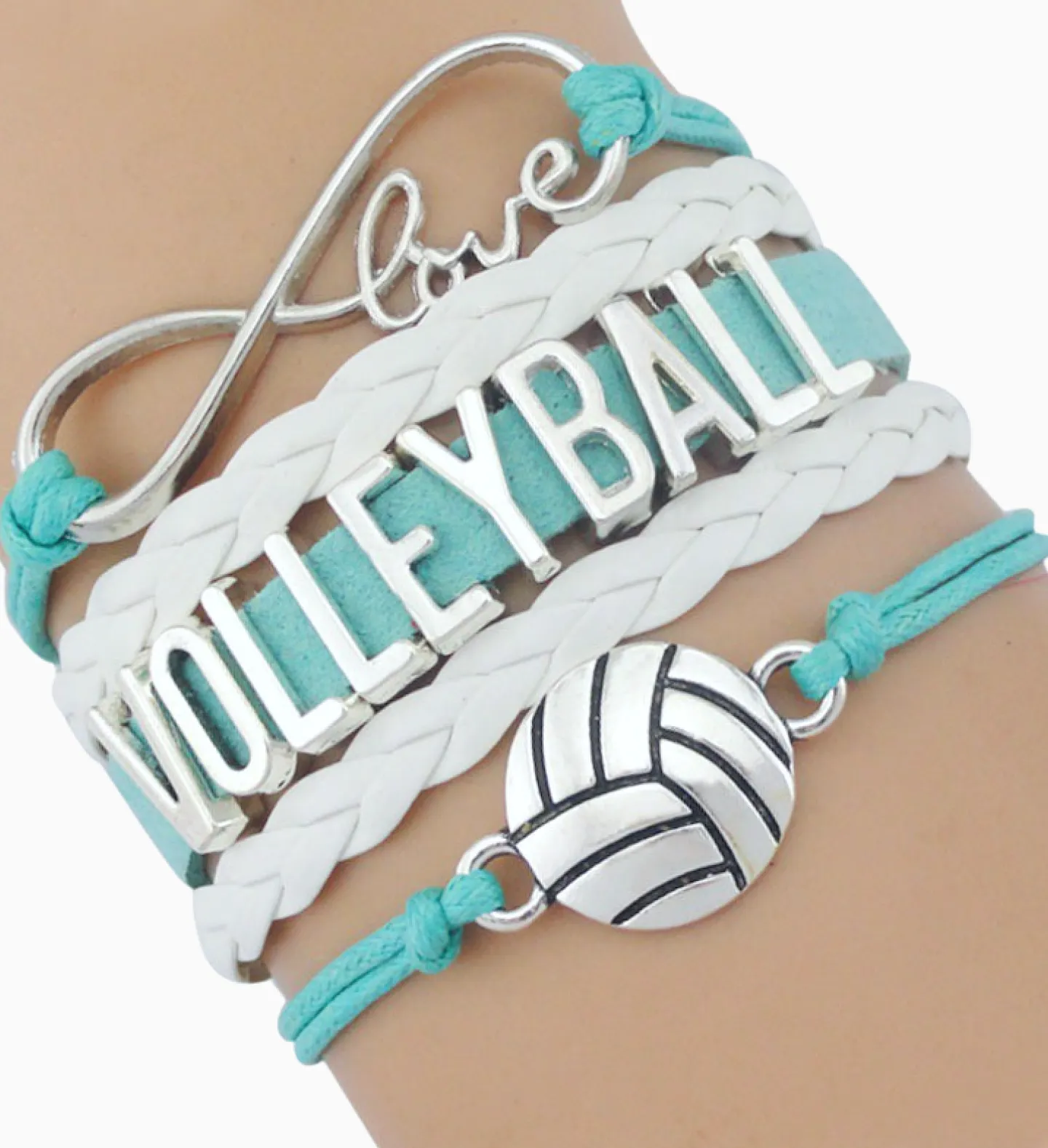 3-Charm Love Volleyball Wish Bracelet