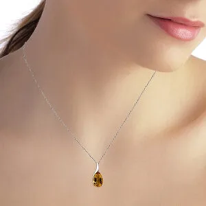5 Carat 14K Solid White Gold Do No Harm Citrine Necklace