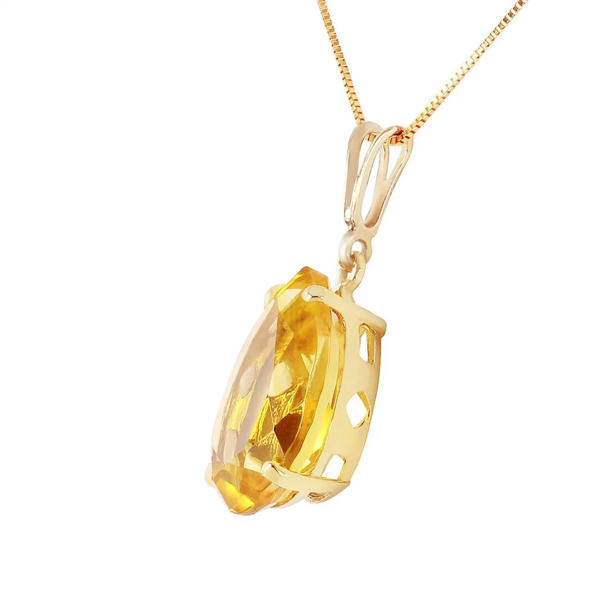 5 Carat 14K Solid Yellow Gold Only You Citrine Necklace
