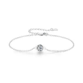 50 Points Moissanite Sterling Silver Classic Thin Bracelet