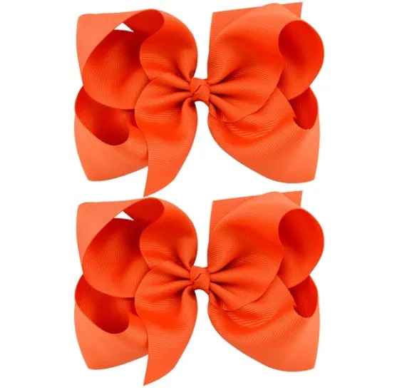 6 Inch Bow Hairpin for Children - 30 Colors, European Style