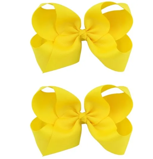 6 Inch Bow Hairpin for Children - 30 Colors, European Style