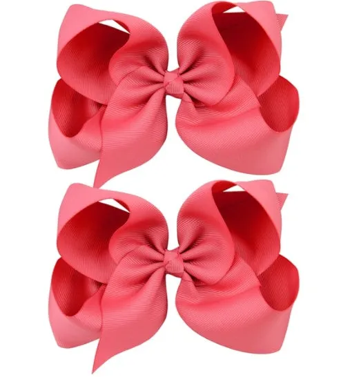 6 Inch Bow Hairpin for Children - 30 Colors, European Style