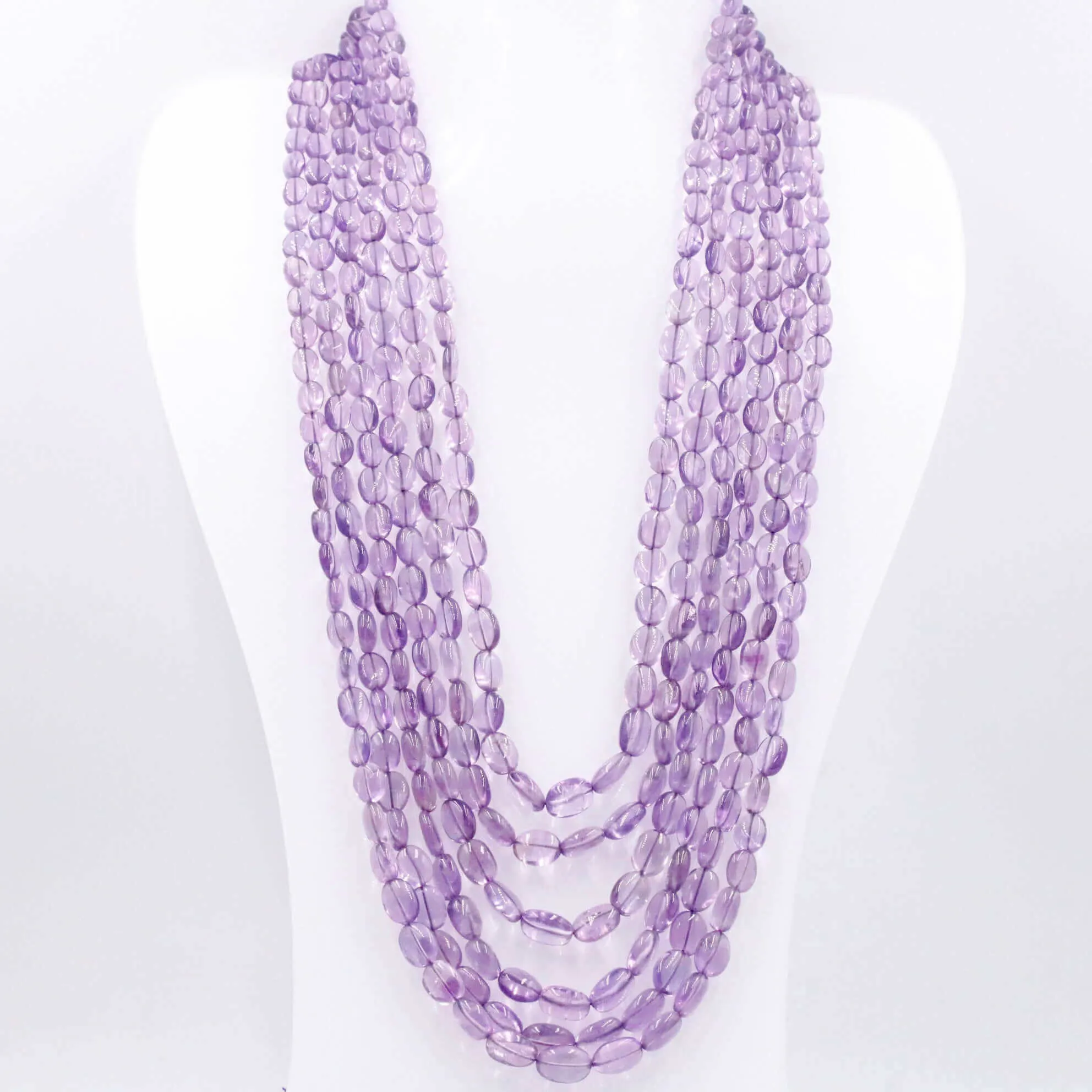 6 Strand Amethyst Necklace Indian Necklace Sarafa SKU: 6143158