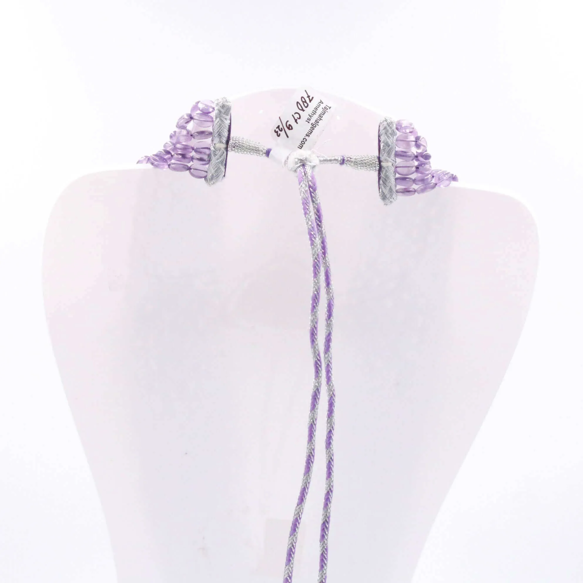 6 Strand Amethyst Necklace Indian Necklace Sarafa SKU: 6143158