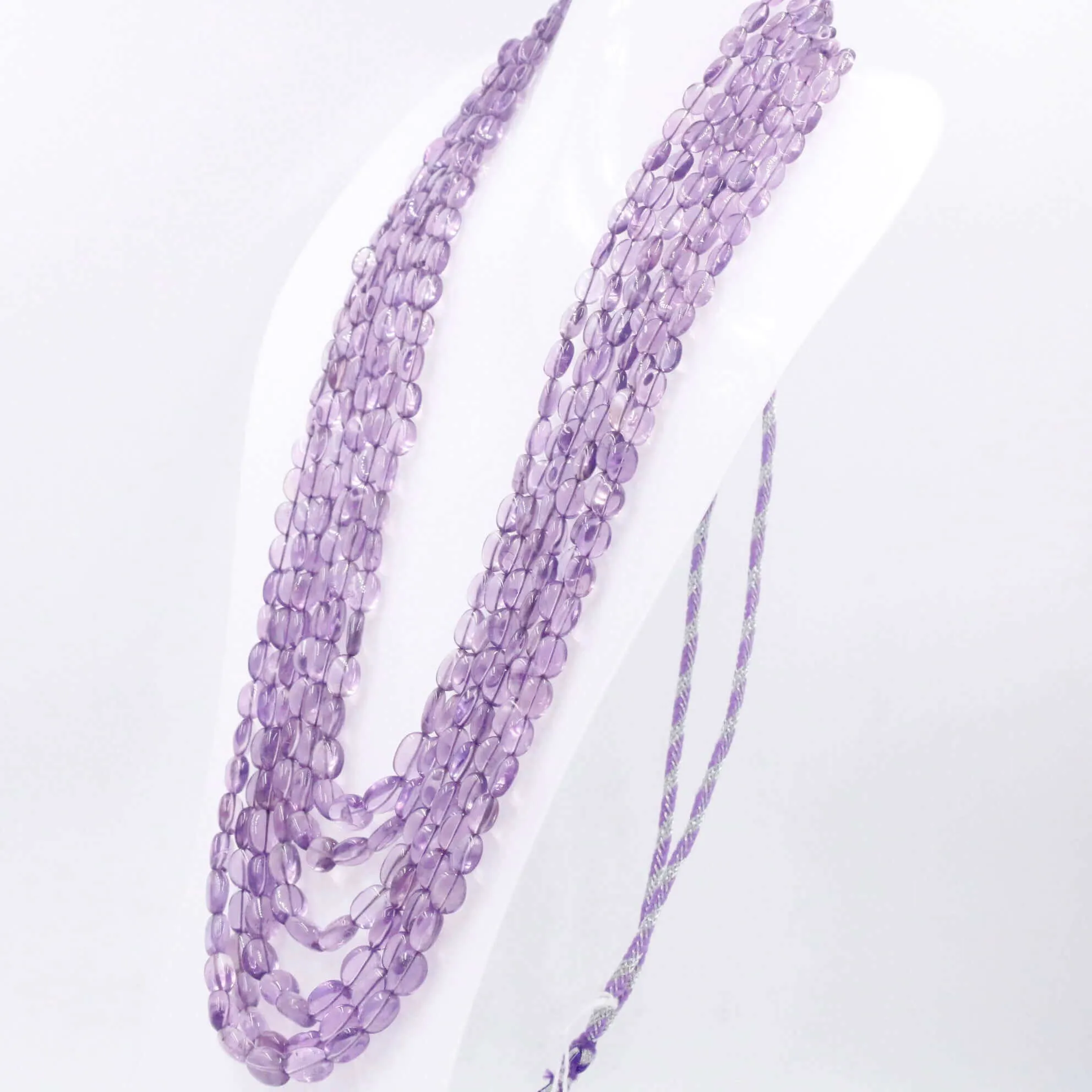 6 Strand Amethyst Necklace Indian Necklace Sarafa SKU: 6143158