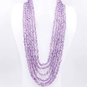 6 Strand Amethyst Necklace Indian Necklace Sarafa SKU: 6143158