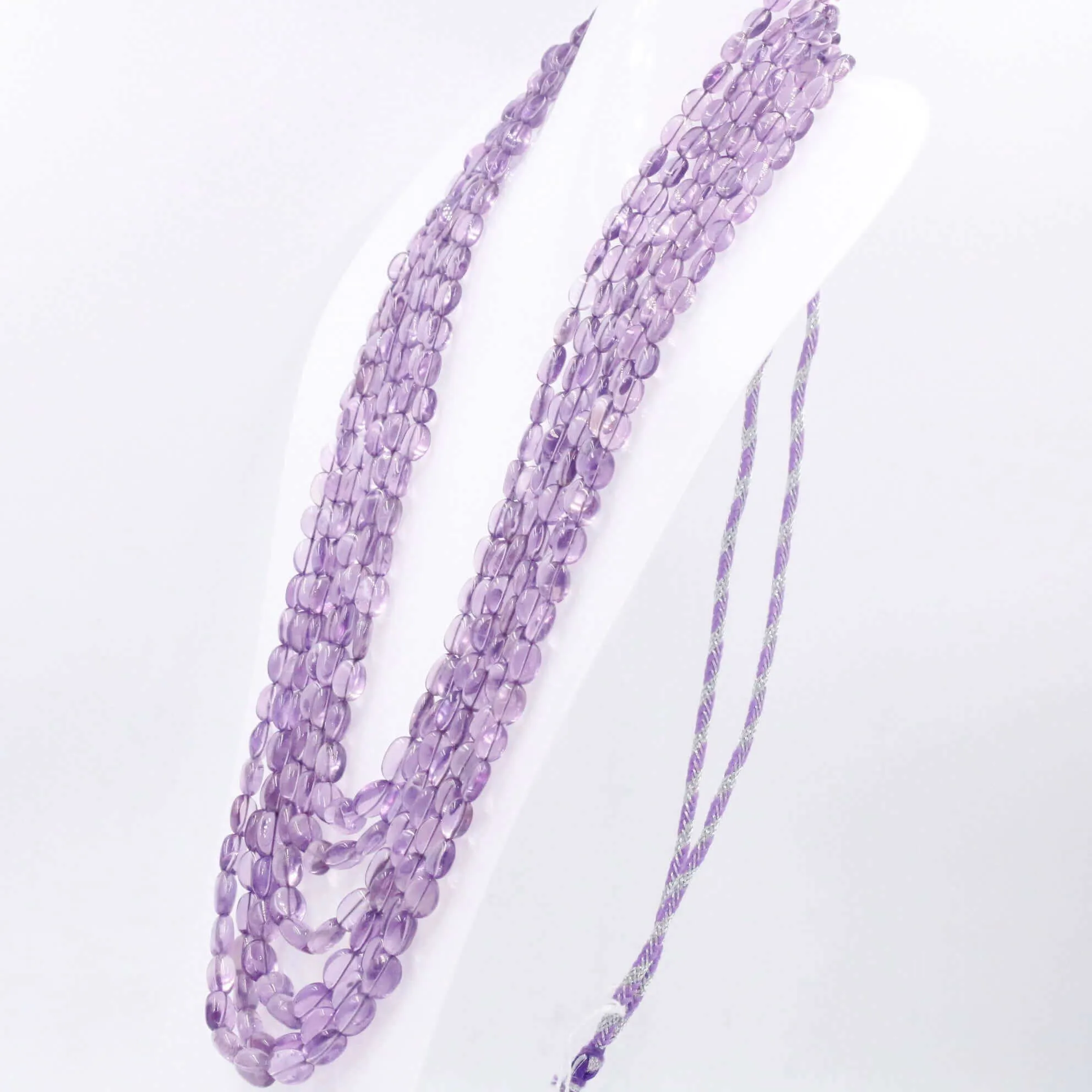 6 Strand Amethyst Necklace Indian Necklace Sarafa SKU: 6143158