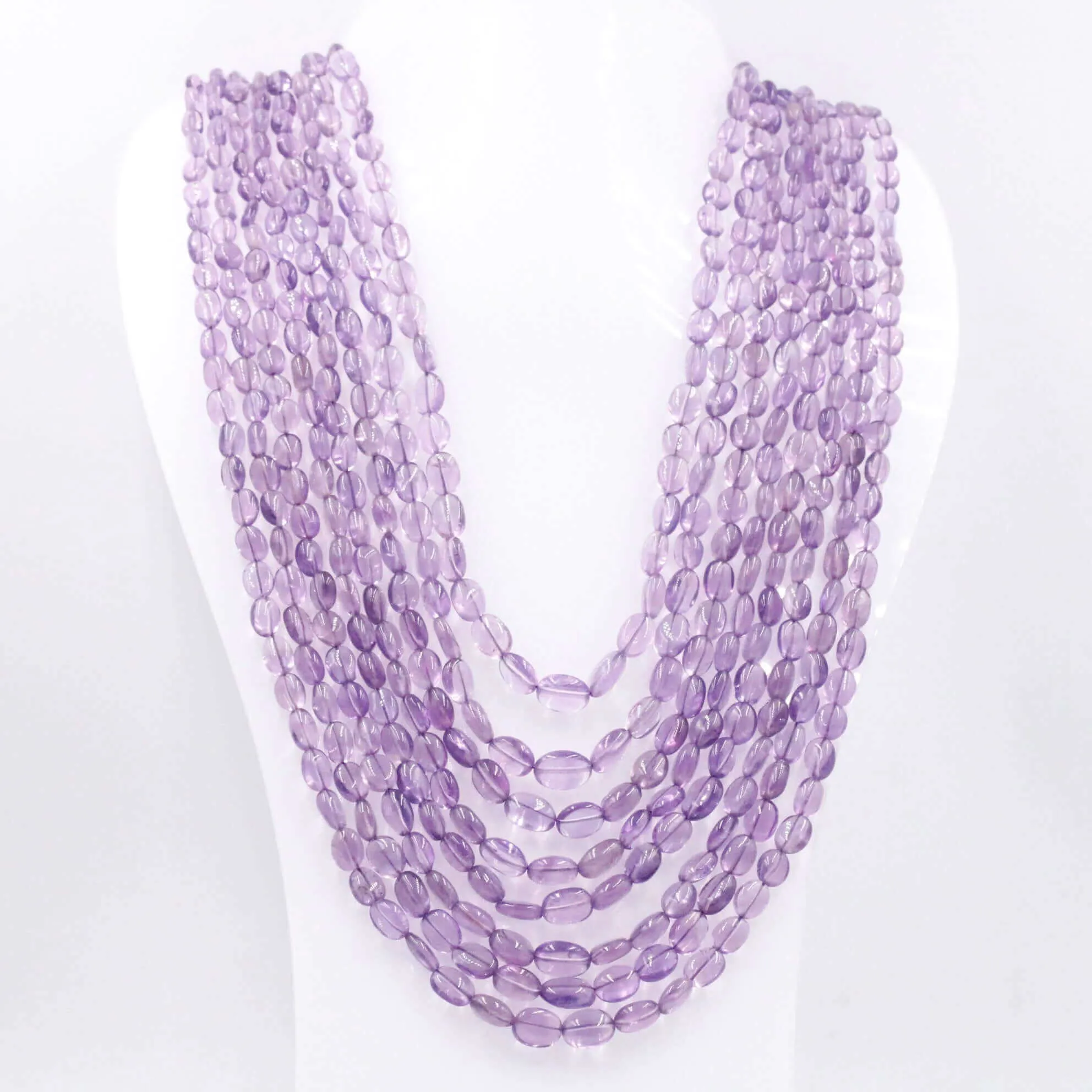 8 Strand Amethyst Long Layered Indian Necklace SKU: 6143159