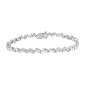 .925 Sterling Silver 1/4 Cttw Diamond Miracle-Set 7" Tennis Bracelet