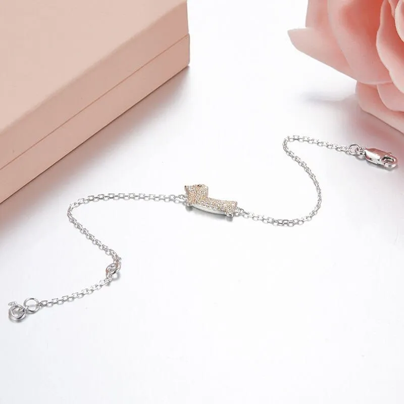 925 Sterling Silver Dachshund Bracelet