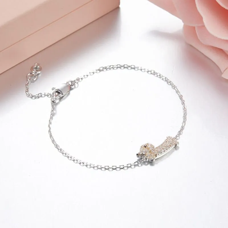 925 Sterling Silver Dachshund Bracelet