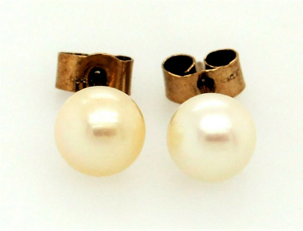 9ct Yellow Gold & Pearl Stud Earrings Fine Jewellery Pierced Ears