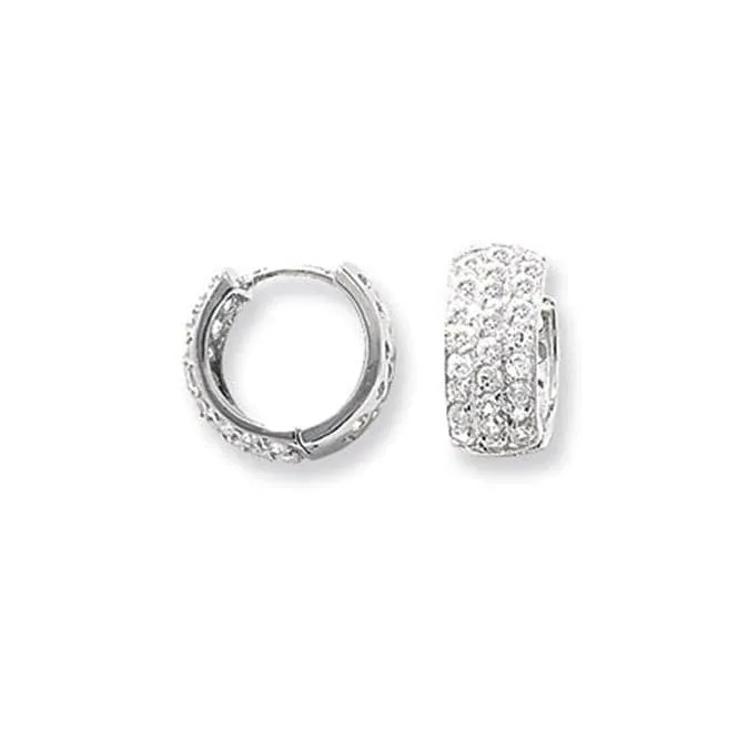 Acotis Silver Earrings Hinged Zirconia G5220