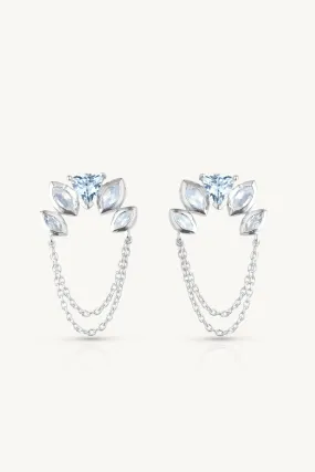 Ada Blue Topaz Chain Silver Studs