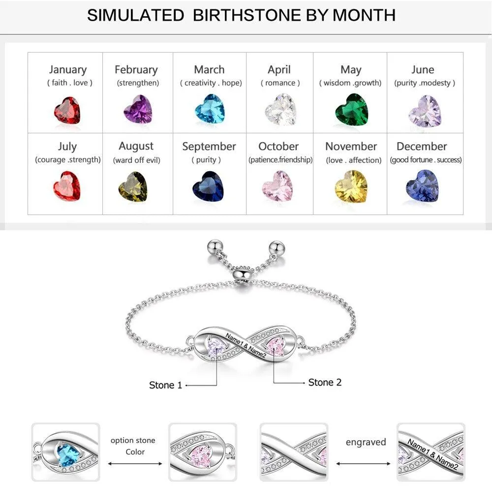 Adjustable Infinity Diamond Sterling Silver Bracelet