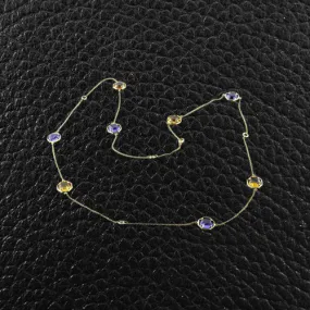 Amethyst, Citrine & Diamond Necklace