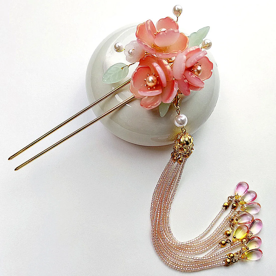 Ancient Style Tassel Headdress Three-dimensional Plum Blossom Hanfu Hairpin
