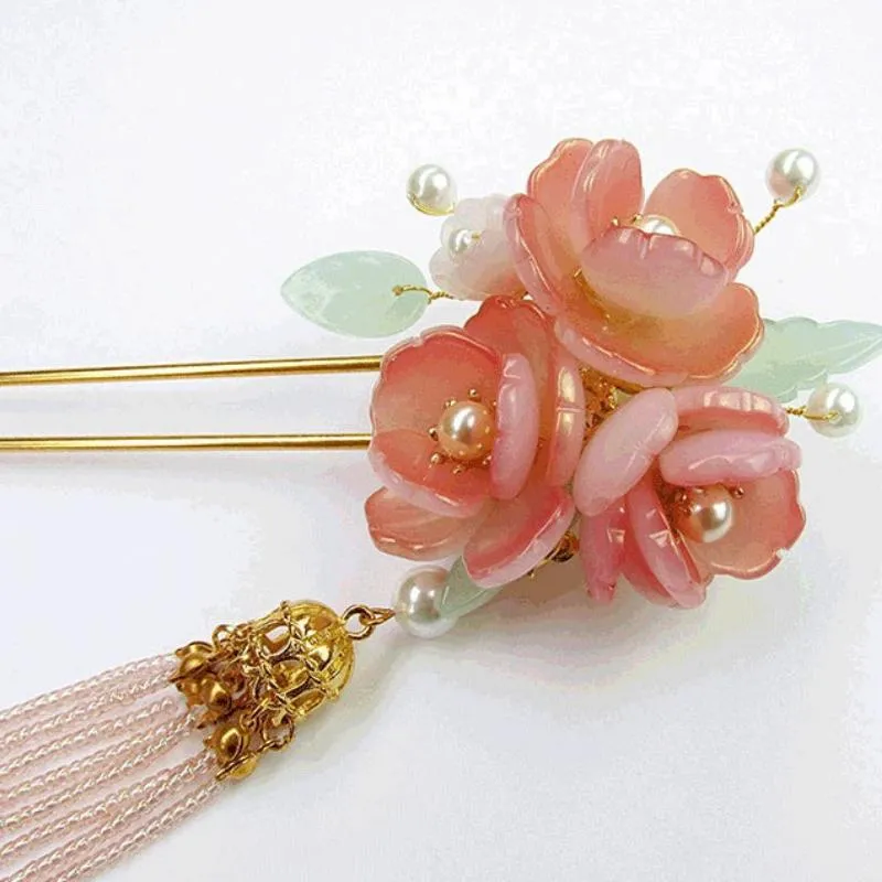 Ancient Style Tassel Headdress Three-dimensional Plum Blossom Hanfu Hairpin