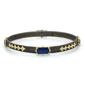 Armenta Sterling Silver and 18K Yellow Gold Lapis Blue Moonstone Diamond Bracelet